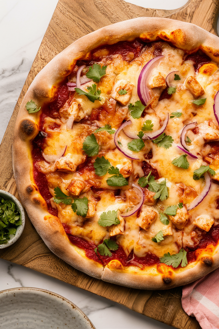 Homemade BBQ Chicken Pizza