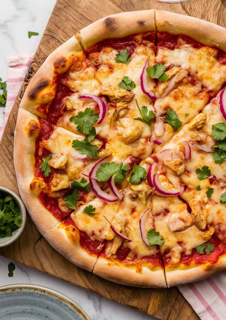 Homemade BBQ Chicken Pizza