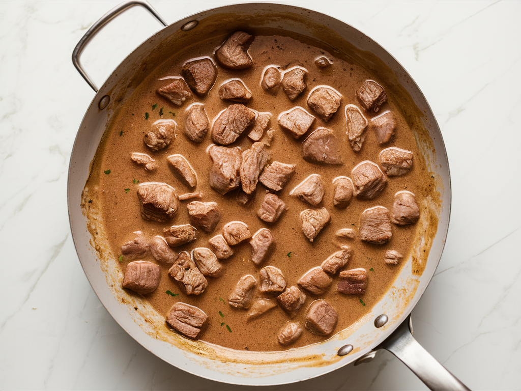 Creamy Beef Stroganoff with Ground Beef and Mushrooms